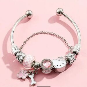 Hello Kitty Pink and White Charm Bracelet